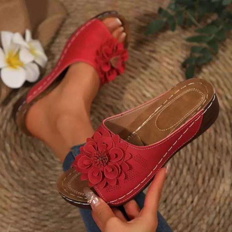 ROSALIE | FLORAL ORTHOPEDIC WEDGE SLIDES